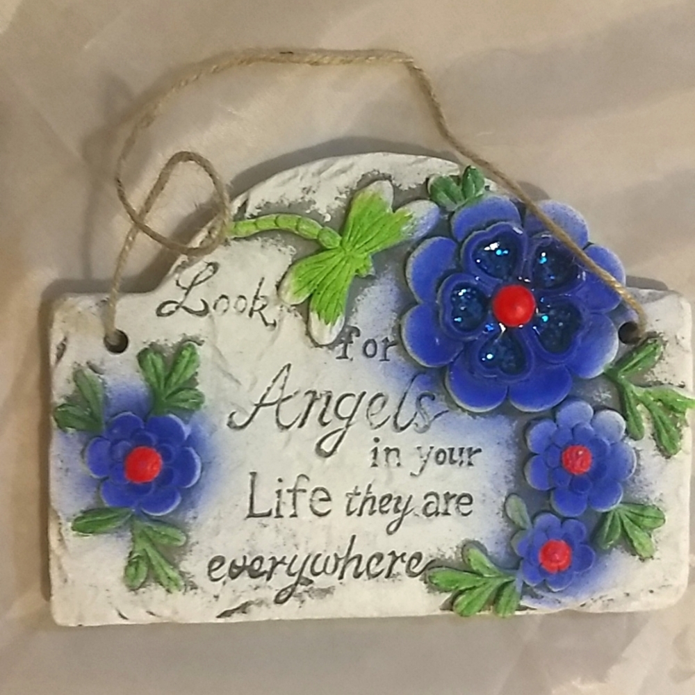 Floral Garden Gemstone Quote Wall Door Hanging Welcome Plaque Cottagecore